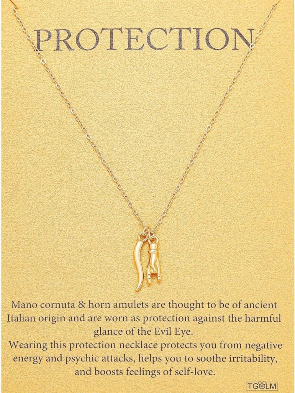 Chic Italian Horn Pendant Necklace for Women | 18K Gold Plated Protection Amulet